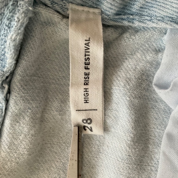 Pacsun Womens High Rise Festival Short Sz 28 Blue Denim Distressed Cowgirl Boho - Picture 8 of 10